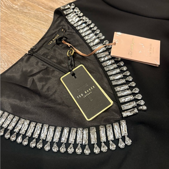 Ted Baker London Crystal Embellished Black Cocktail Dress-US 10/Uk 4-NWT $325 - Picture 6 of 8